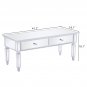42'' Mirrored Coffee Table with LED Lights & 2 Drawers