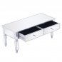 42'' Mirrored Coffee Table with LED Lights & 2 Drawers