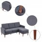 3-Seater Convertible Sectional Sofa