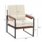 Single Iron Frame Leisure Chair Beige Brown