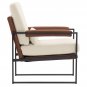 Single Iron Frame Leisure Chair Beige Brown