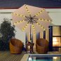 9FT Solar LED Lighted Patio Umbrella with Tilt Adjustment