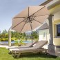 9FT Solar LED Lighted Patio Umbrella with Tilt Adjustment