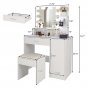 Makeup Table set with 3 Color Lighted Mirror