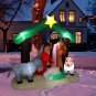 6FT Christmas Nativity Scene Inflatable Holy Family Pre-Lit Baby Jesus Christmas Outdoor Decor
