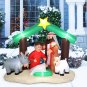 6FT Christmas Nativity Scene Inflatable Holy Family Pre-Lit Baby Jesus Christmas Outdoor Decor