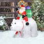 6FT Christmas Inflatable Santa Claus Rides a Polar Bear Outdoor Decorations with LED Lights