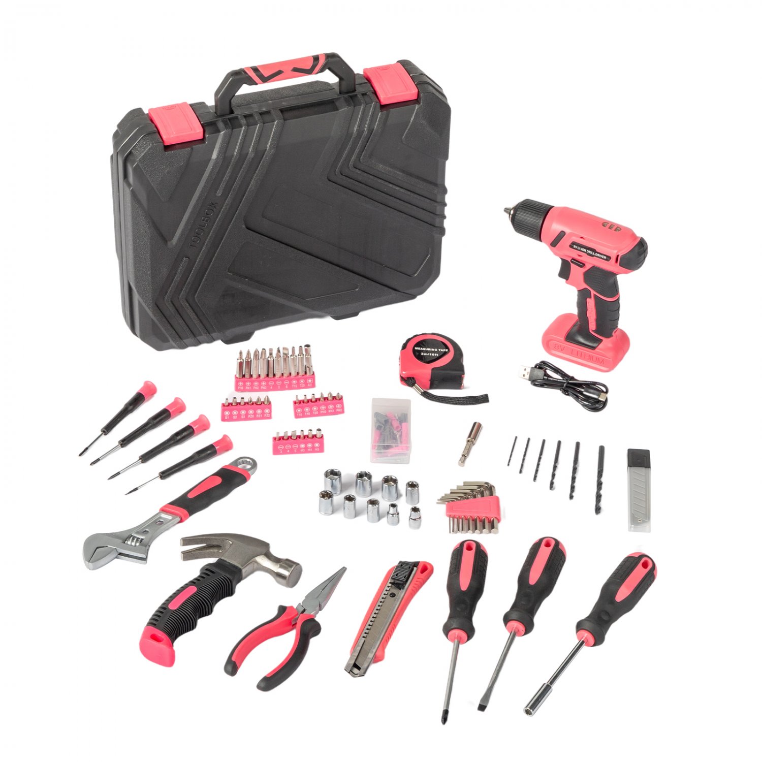 146-Piece Power Tool Combo Kits with 8V Cordless Drill