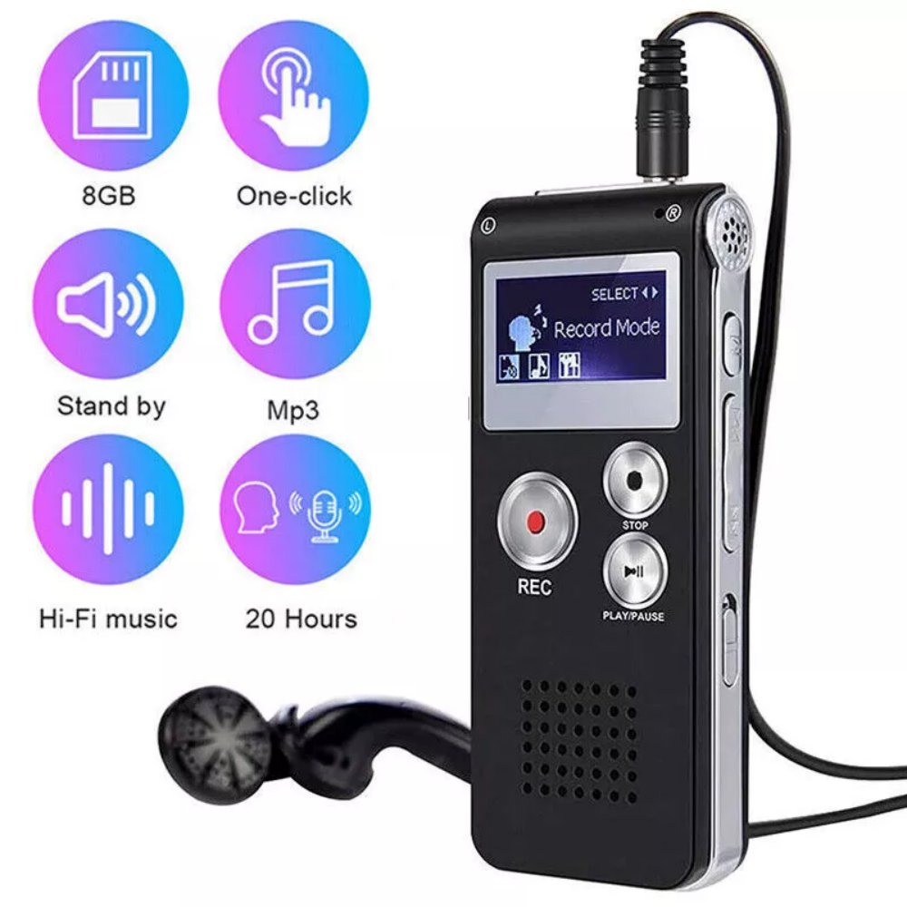 8GB Digital Voice Recorder with Earphone