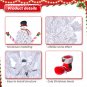 6.5 FT Pre-Lit Christmas Tree Snowman Shape with 700 Branches Flocking & 140 Lights