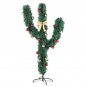 5 FT Pre-lit Cactus Shape Christmas Tree with 400 Branches Flocking & 110 Light