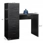 Computer Desk with Drawers & Charge Station Black