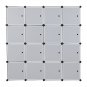 16-Cube Stackable Plastic Cube Storage Shelves with Hanging Rod