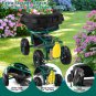 Rolling Garden Cart with Cushioned Backrest & Seat Green