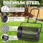 24-Inch Garden Peat Moss Roller with Double Side Latches Black