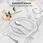 400PCS Plastic Dinnerware Set, Disposable Party Plates for 50 Guests
