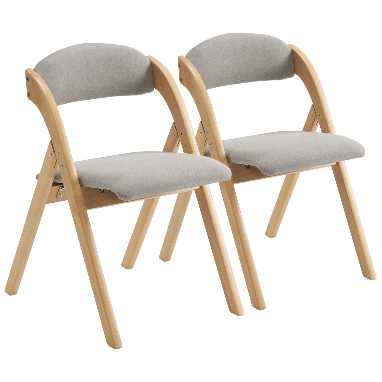 2-Pack Folding Chairs Rubber Wood Frame Foldable Event Chairs Padded Diner Chairs