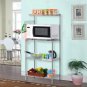 4-Tier Kitchen Storage Cart with Hanging Hooks