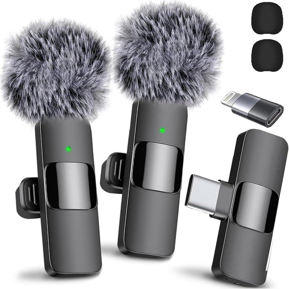 2-Pack iPhone Mic Crystal Clear Recording with USB-C