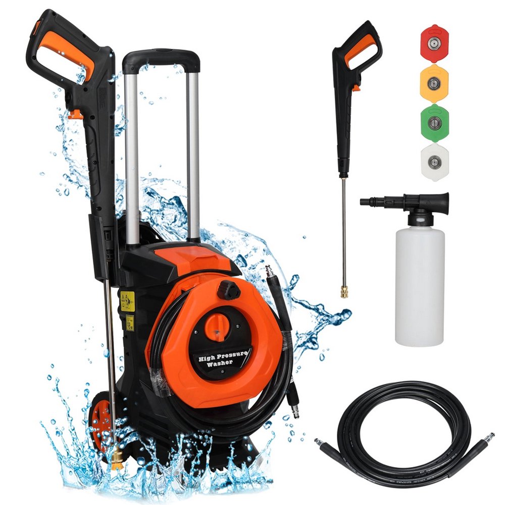 3380PSI 2GPM Electric Power Washer Cleaner with 4 Nozzles & Soap Bottle