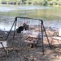 Swing Hanging Campfire Cooking Stand with hooks
