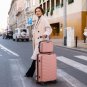 3-Piece Traveling Storage Suitcase Set (20in 24in 28in) with TSA Lock Rose Gold