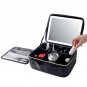 Travel Makeup Bag with LED Mirror Black