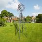 8FT Garden Decoration Weather Vane Heavy Duty Metal Windmill Grey