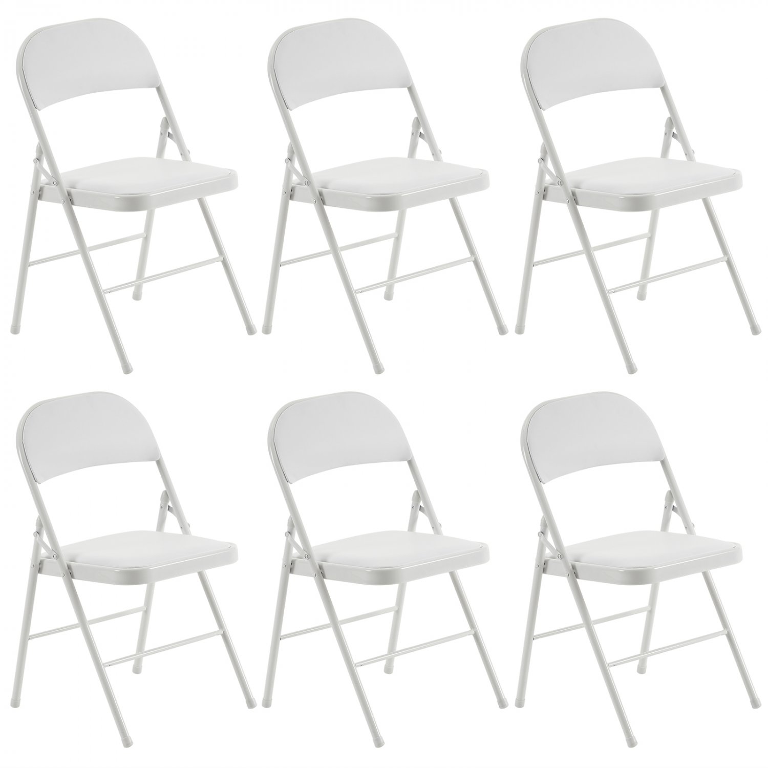 6-Pack Foldable Dining Chairs with Metal Frame and Soft Cushion
