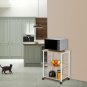 3 Shelf Mobile Kitchen Serving Cart with 10 Hooks
