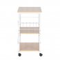 3 Shelf Mobile Kitchen Serving Cart with 10 Hooks