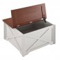 Square Wood Center Table with Large Hidden Storage Compartment