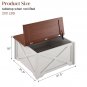 Square Wood Center Table with Large Hidden Storage Compartment