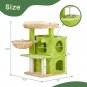 33"Cat Tree Tower with Sisal Scratching Posts Condo