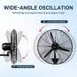 20 Inch High Velocity Wall Mount Fan Oscillating with 4 Speed Ventilation
