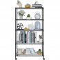 35''W x 14''D x 65''H 5-Tier Adjustable Rolling Metal Garage Shelving