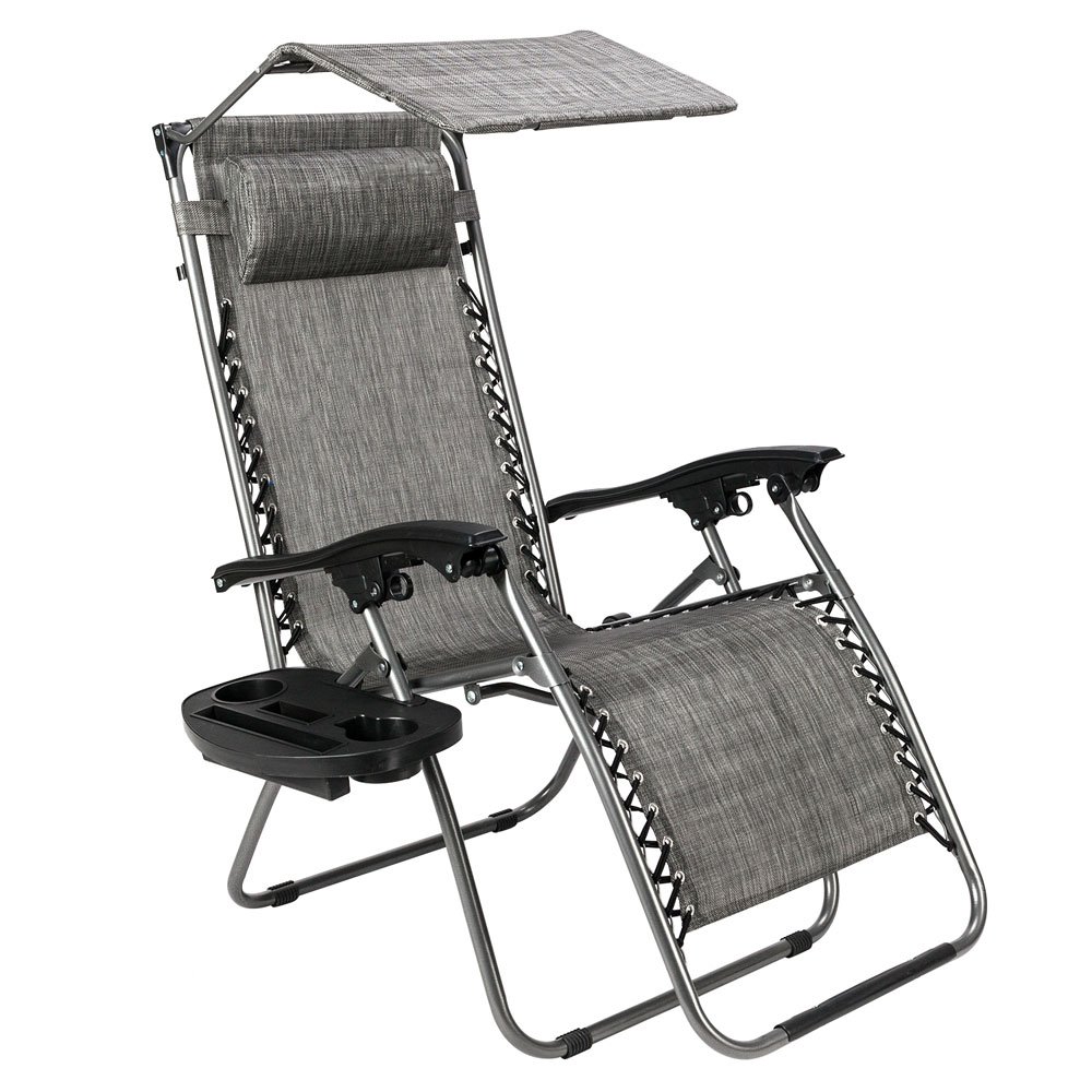Adjustable Folding Shade Reclining Zero Gravity Chairs with Canopy