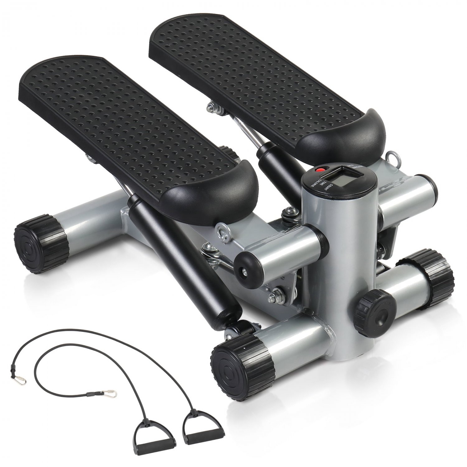 Air Climber Aerobic Mini Stair Stepper Fitness Step with Resistance Bands