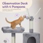 57" Cat Tree Tower with Padded Bed Toy Balls Condo Sisal Scratching Posts
