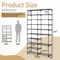 Double Row 10-Tier Non-woven Shoe Rack Black