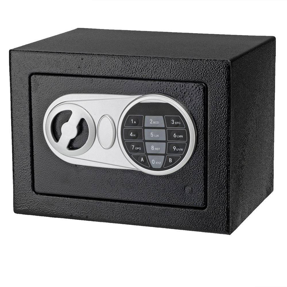 0.17 Cubic Feet 9" x 6.7" x 6.7" Electronic Security Lock Box Safes