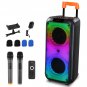 8" Karaoke Machine with 2 Wireless Microphones