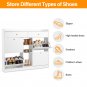 Shoe Cabinet with 4 Flap Drawers, Pull-out Drawers and 3-Tier Open Shoe Rack