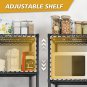 55"W x 23.6"D x 75.6"H 4-Tier Wire Shelving with Wheels