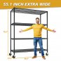 55"W x 23.6"D x 75.6"H 4-Tier Wire Shelving with Wheels