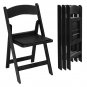 4-Pack Folding Plastics Chair with PVC Leather Cushion