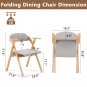 2-Pack Folding Beech Frame Fabric Padded Diner Chairs with Arms