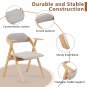 2-Pack Folding Beech Frame Fabric Padded Diner Chairs with Arms