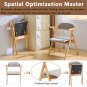 2-Pack Folding Beech Frame Fabric Padded Diner Chairs with Arms