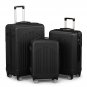 3-Piece Traveling Storage Suitcase Set with TSA Lock Black